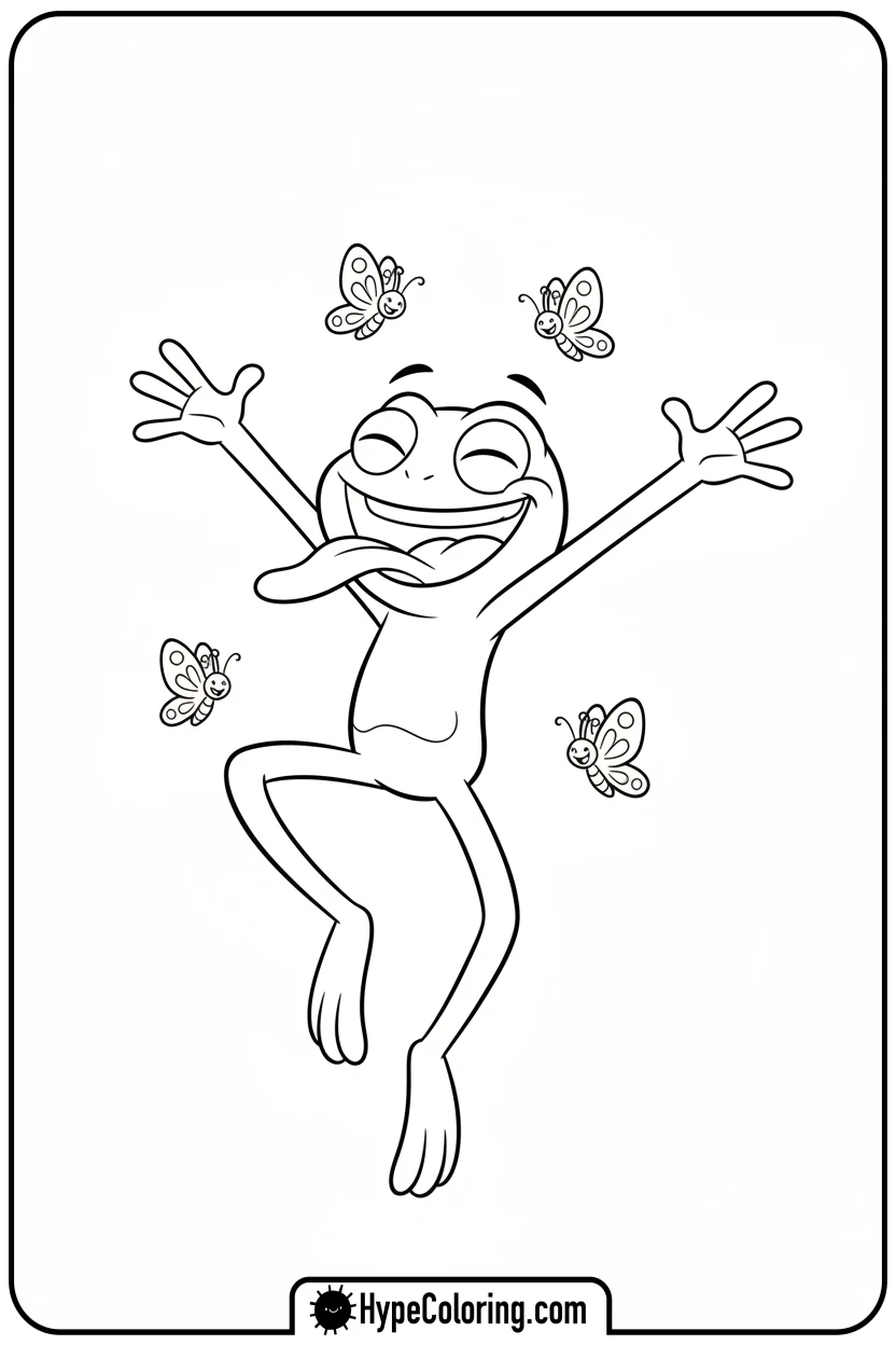 sprig-jumping-with-butterflies - amphibia coloring pages sprig