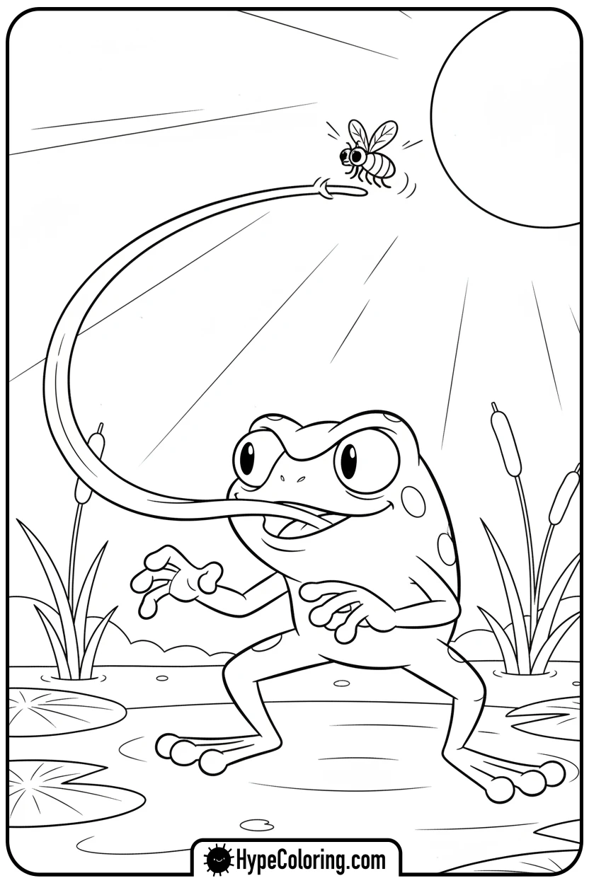 sprig-catching-fly-with-tongue - amphibia coloring pages sprig