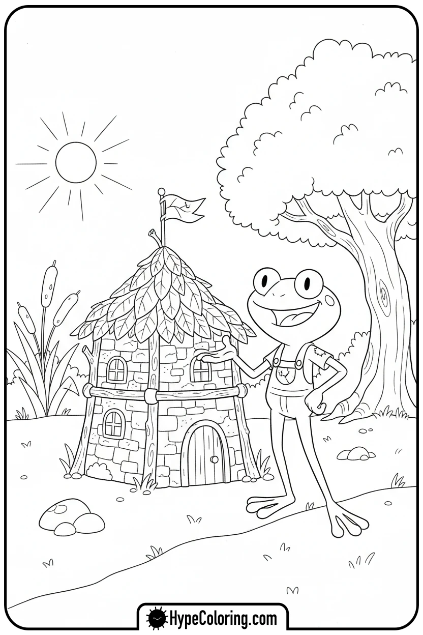 sprig-next-to-fort - amphibia coloring pages sprig