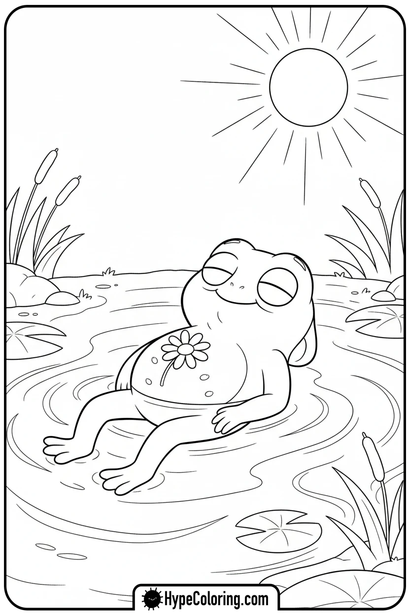 sprig-floating-in-pond - amphibia coloring pages sprig