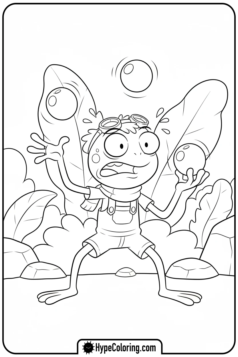 sprig-trying-to-juggle-berries - amphibia coloring pages sprig
