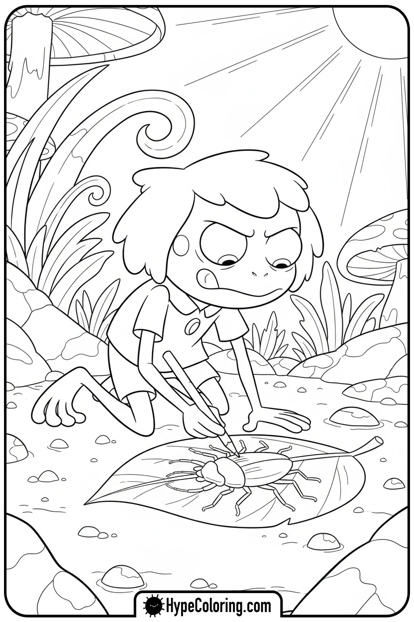 sprig-drawing-on-leaf - amphibia coloring pages sprig