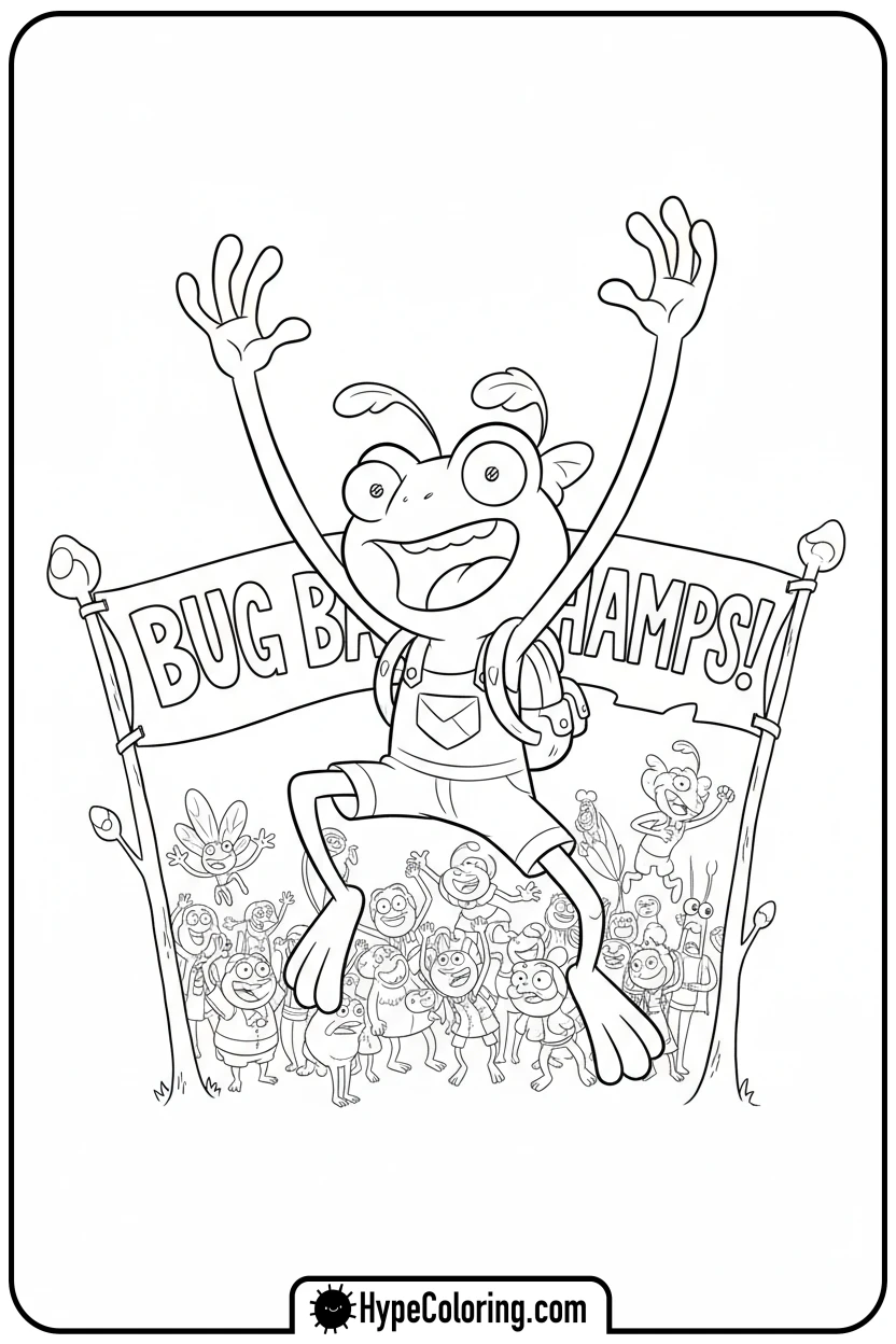 sprig-cheering-at-game - amphibia coloring pages sprig