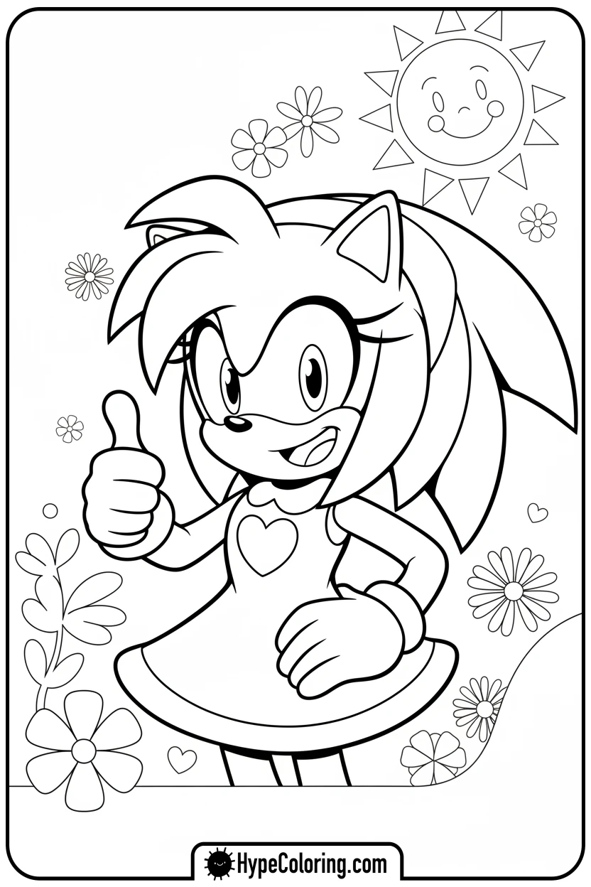 amy-giving-thumbs-up - amy from sonic coloring pages