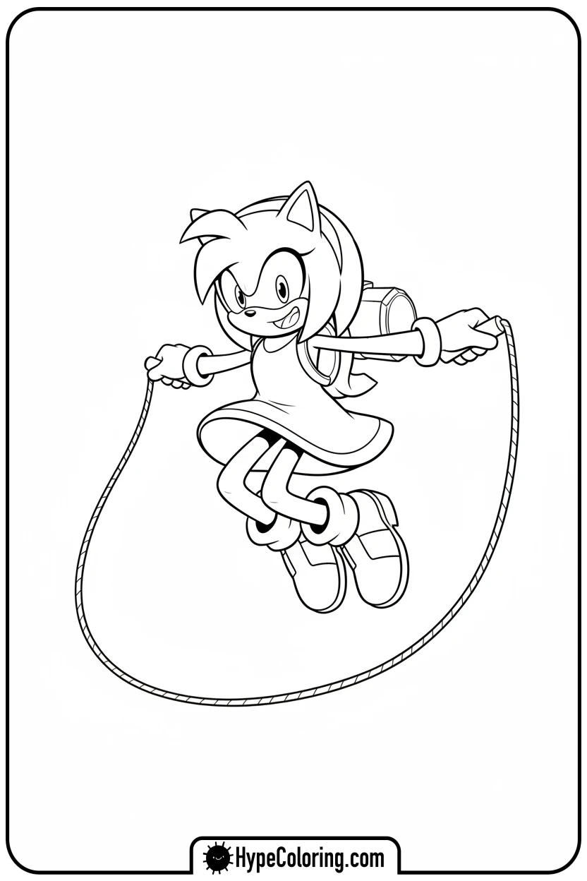 amy-skipping-rope - amy from sonic coloring pages