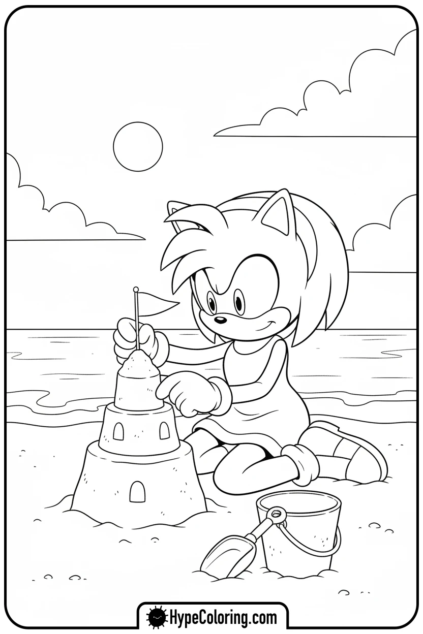 amy-building-sandcastle - amy from sonic coloring pages
