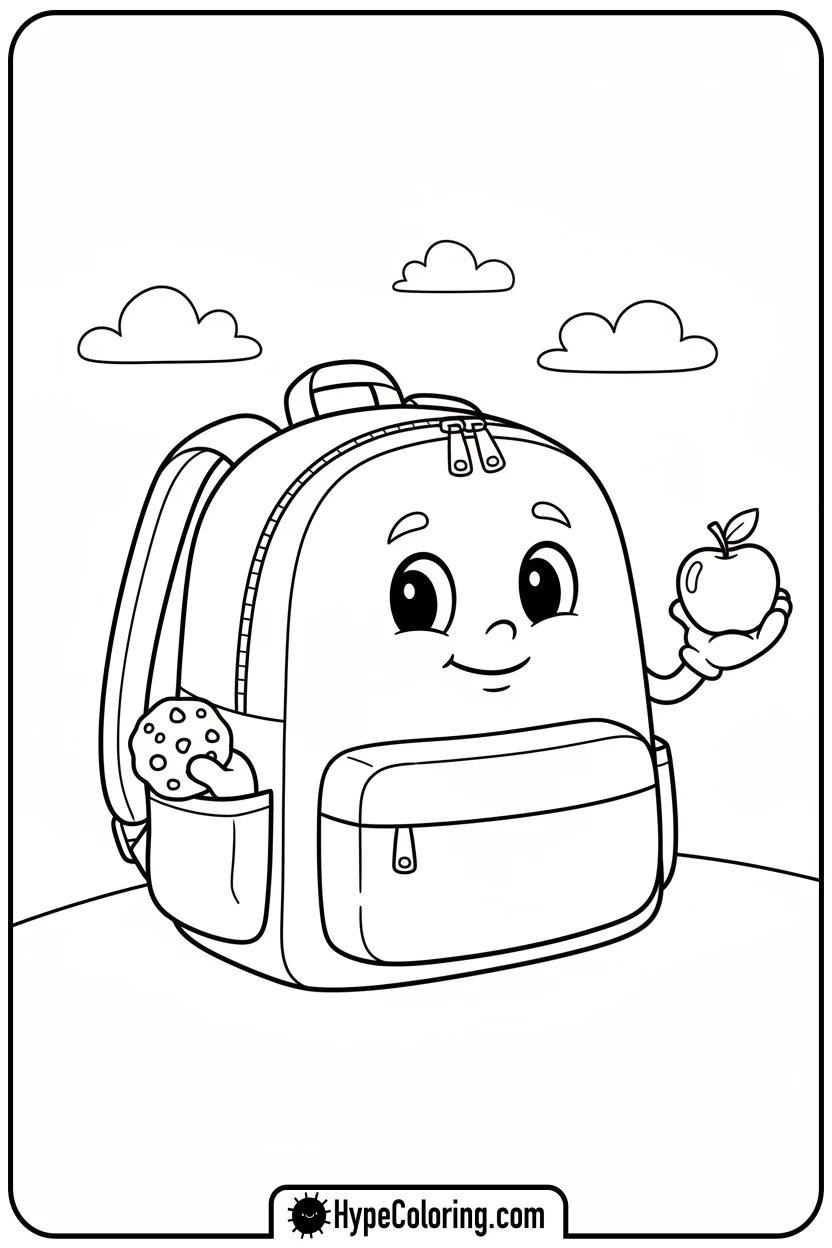 backpack-sharing-snack - backpack coloring page