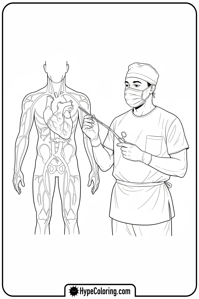 Click to download PDF dr-charles-drew-in-scrubs - black history coloring pages