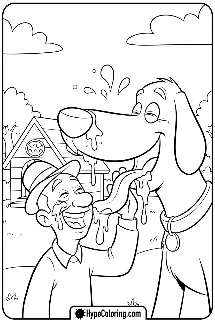 Click to download PDF clifford-licking-mr-bleakman - clifford the red dog coloring pages