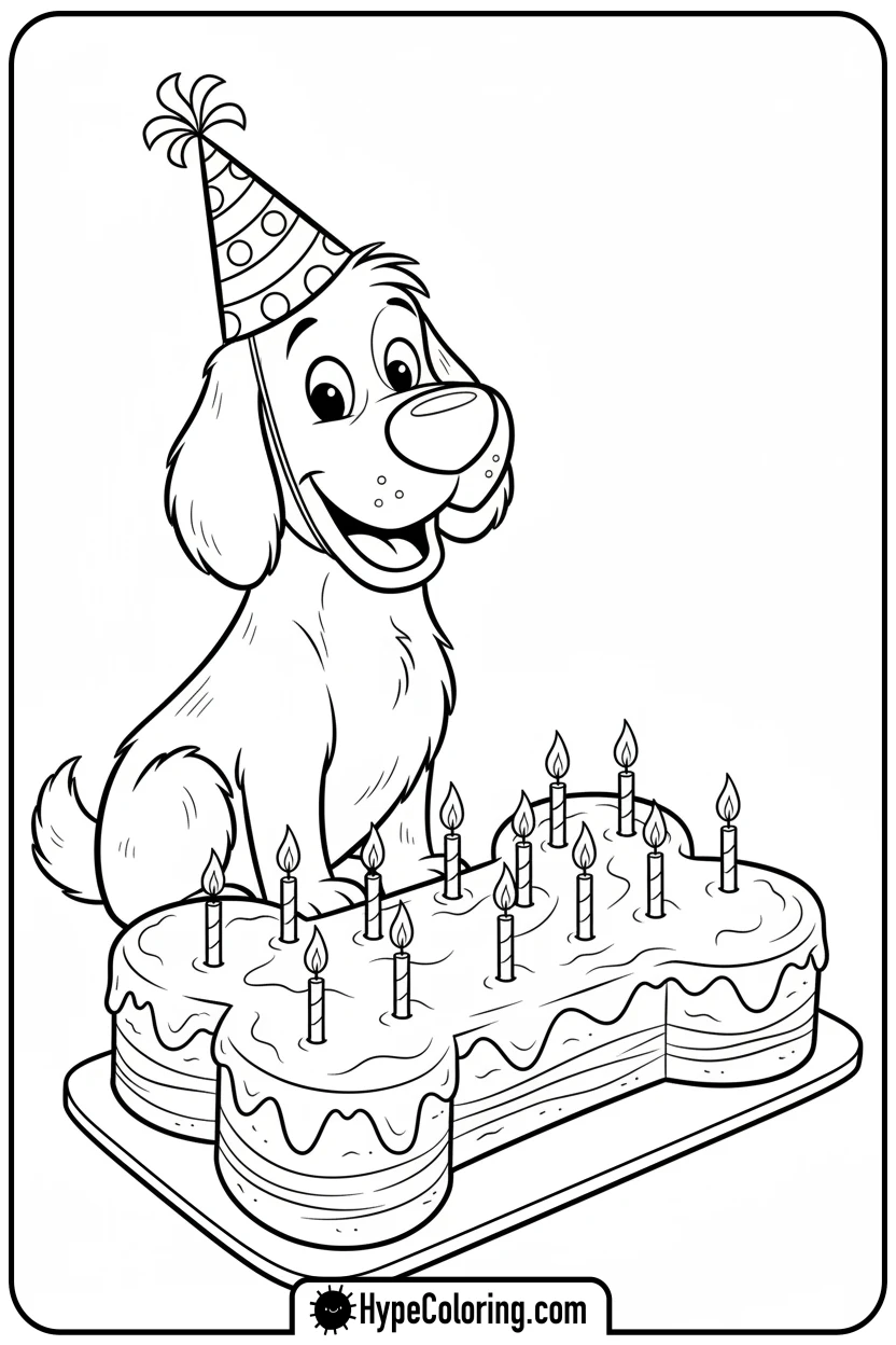 Click to download PDF clifford-at-a-birthday-party - clifford the red dog coloring pages