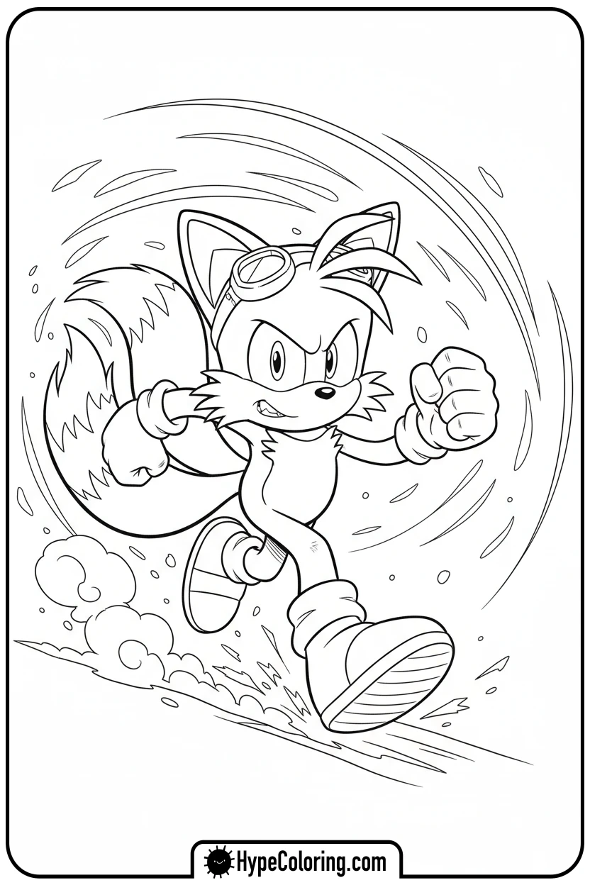 tails-running-fast - tails color page