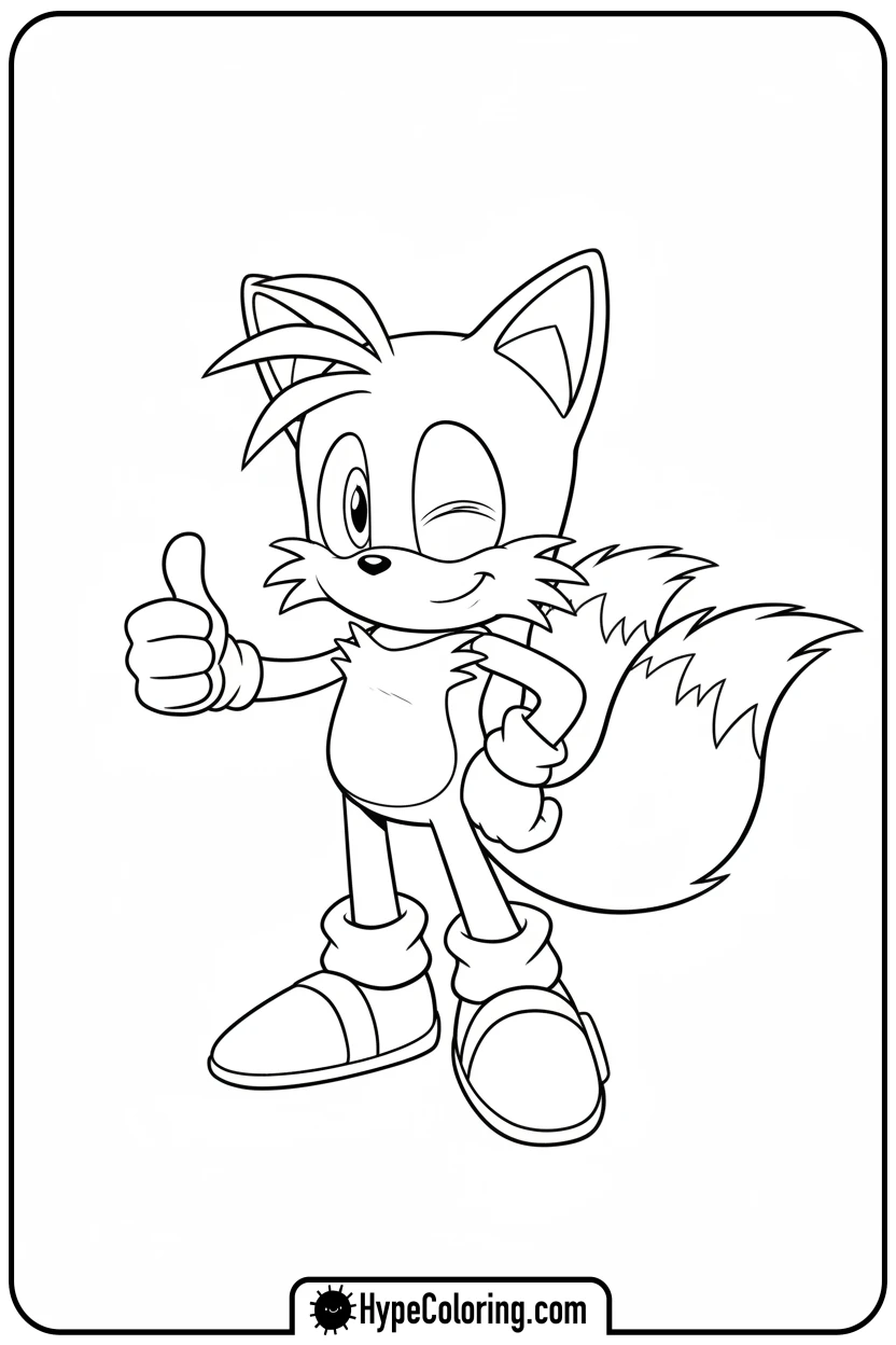 tails-giving-thumbs-up - tails color page