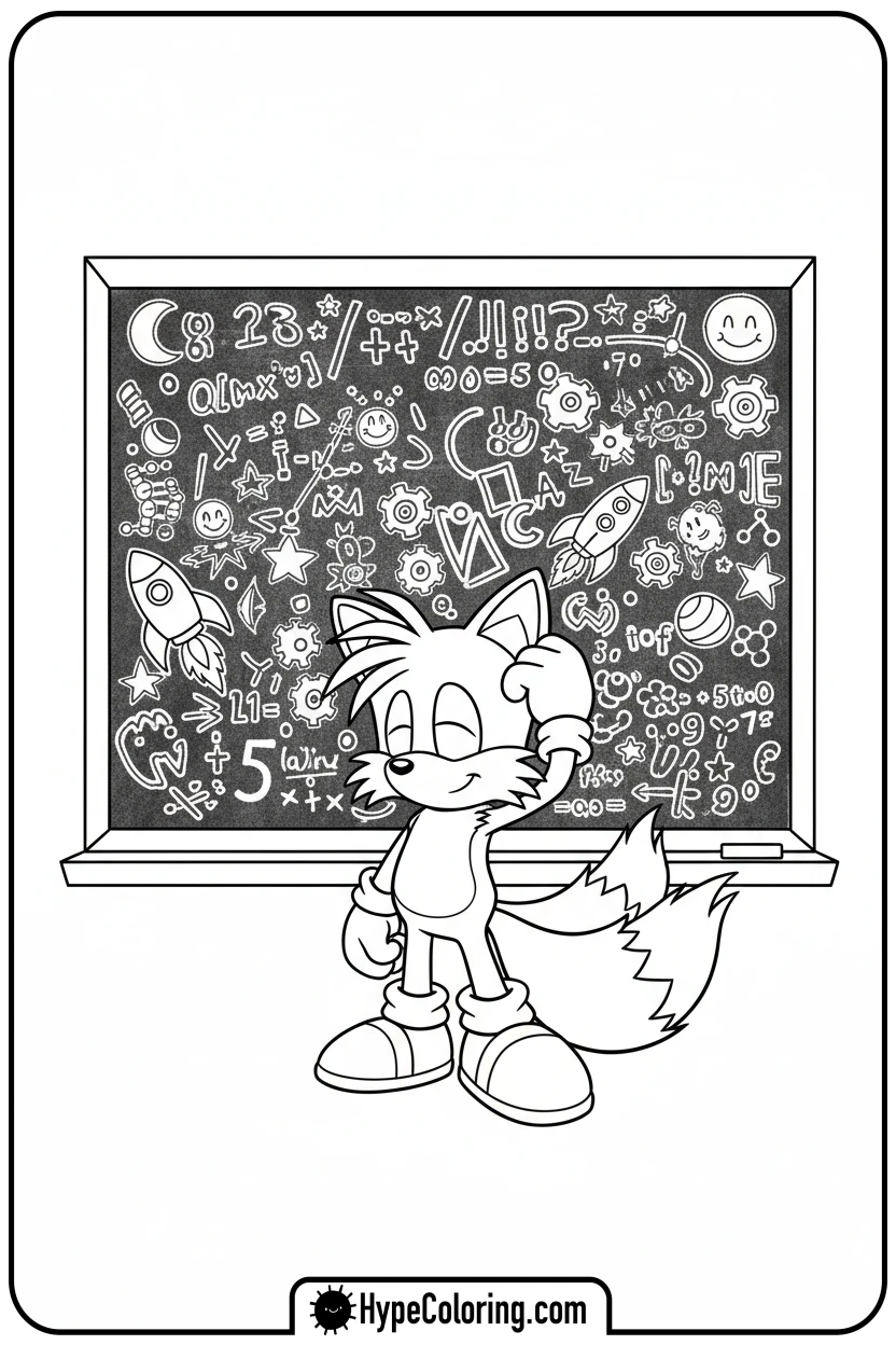 tails-solving-equations - tails color page
