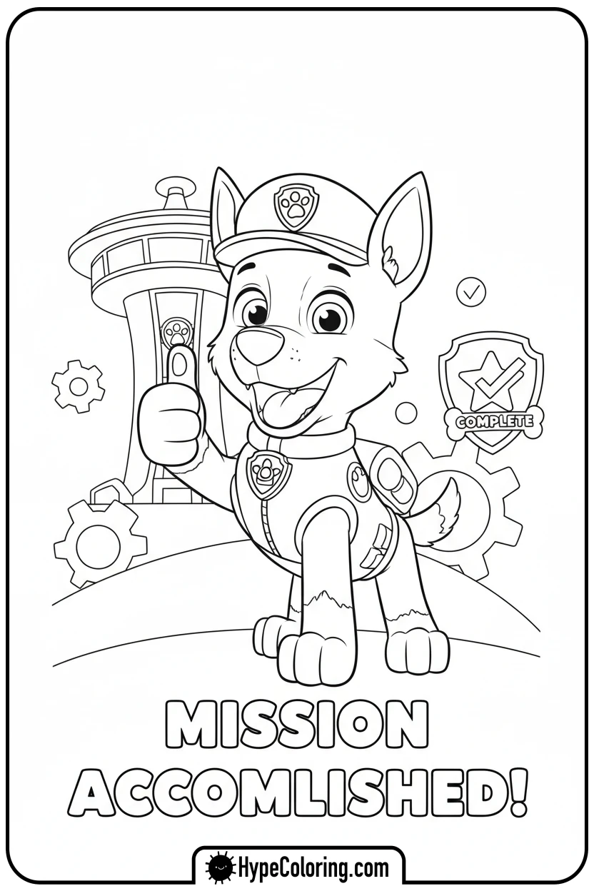 Click to download PDF chase-giving-thumbs-up - chase coloring page