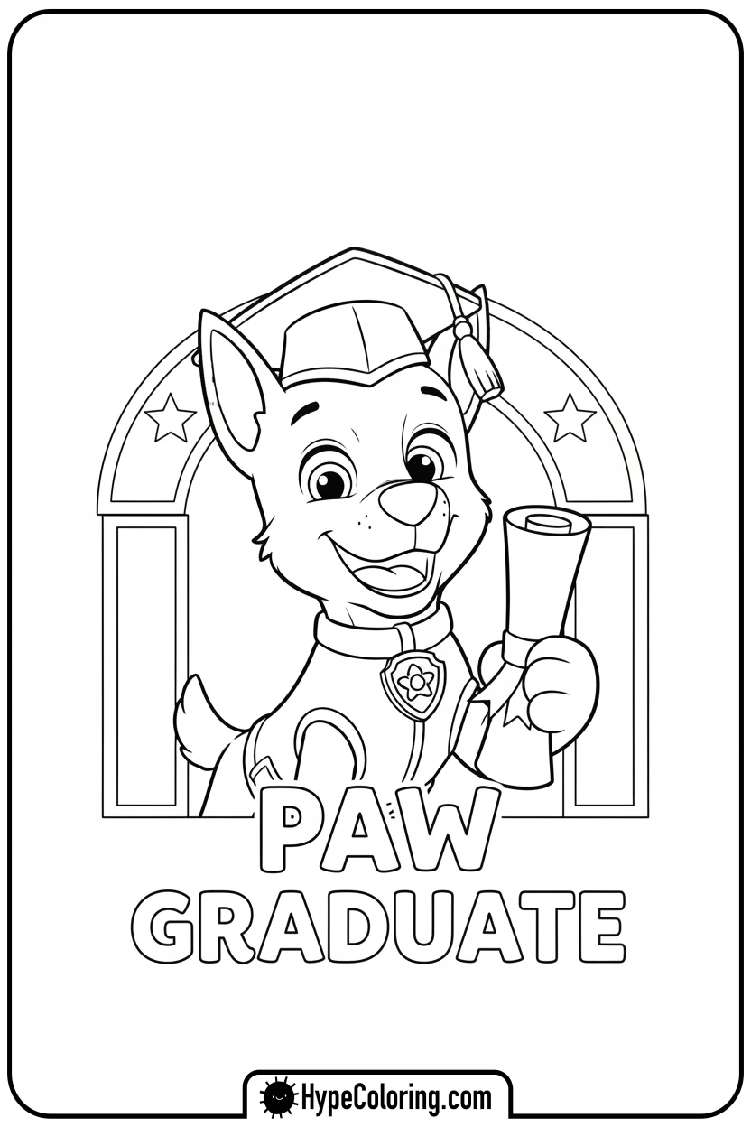 Click to download PDF chase-graduation-day - chase coloring page