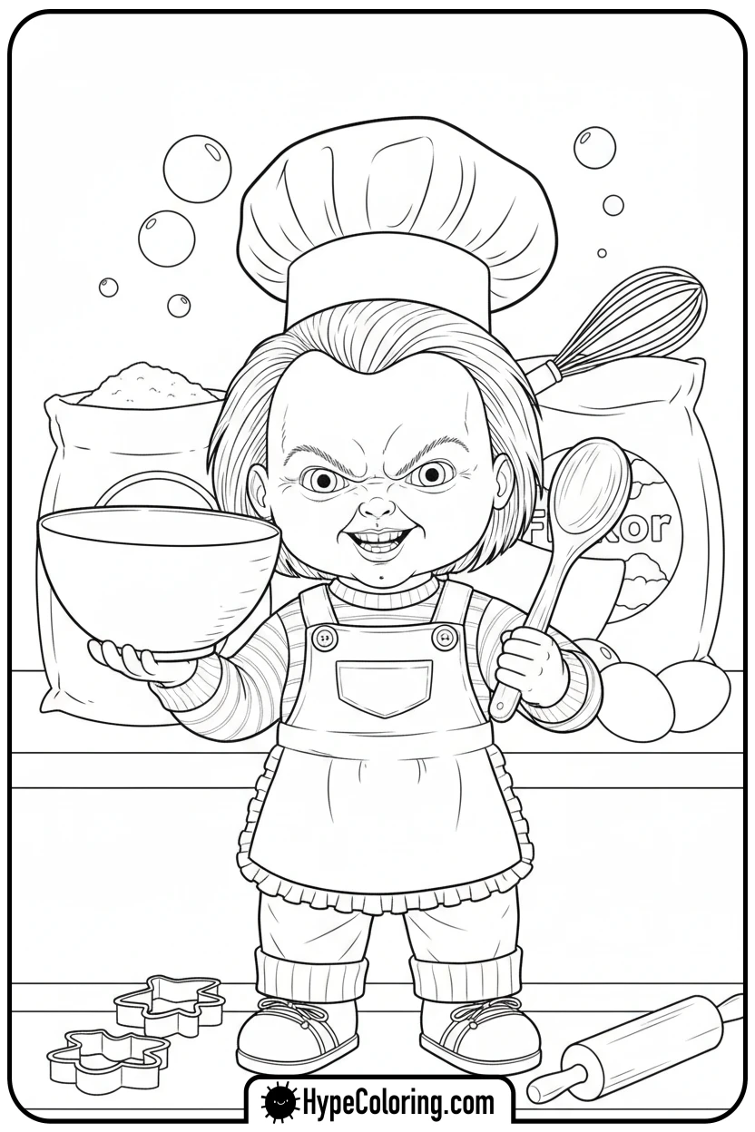chucky-as-a-chef - chucky color page