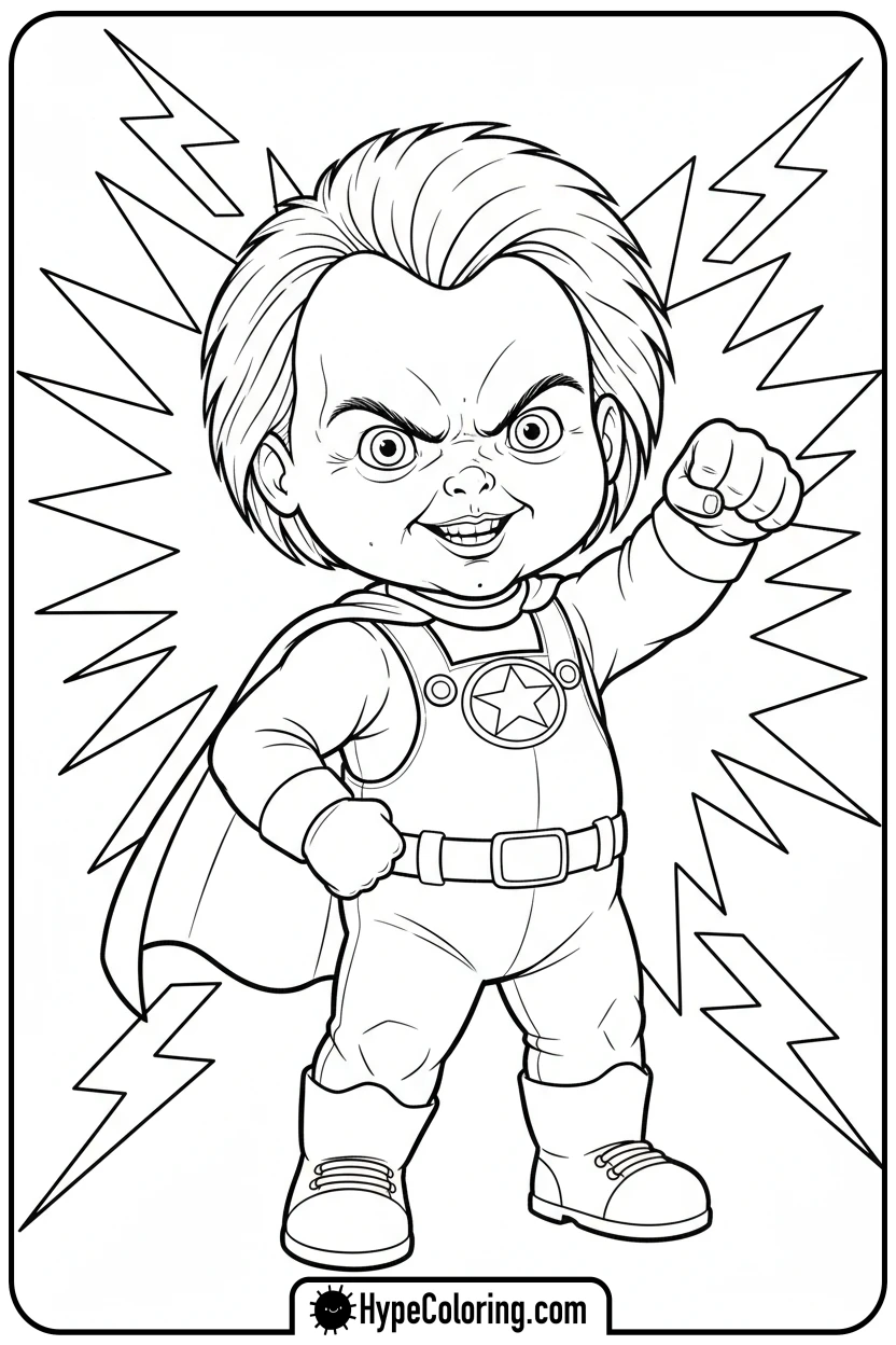 chucky-as-a-superhero - chucky color page