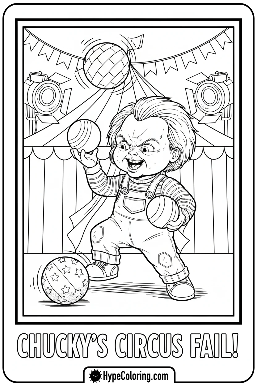 chucky-juggling-balls - chucky color page