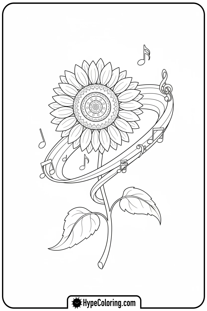 sunflower-character-dancing-gracefully - color page sunflower