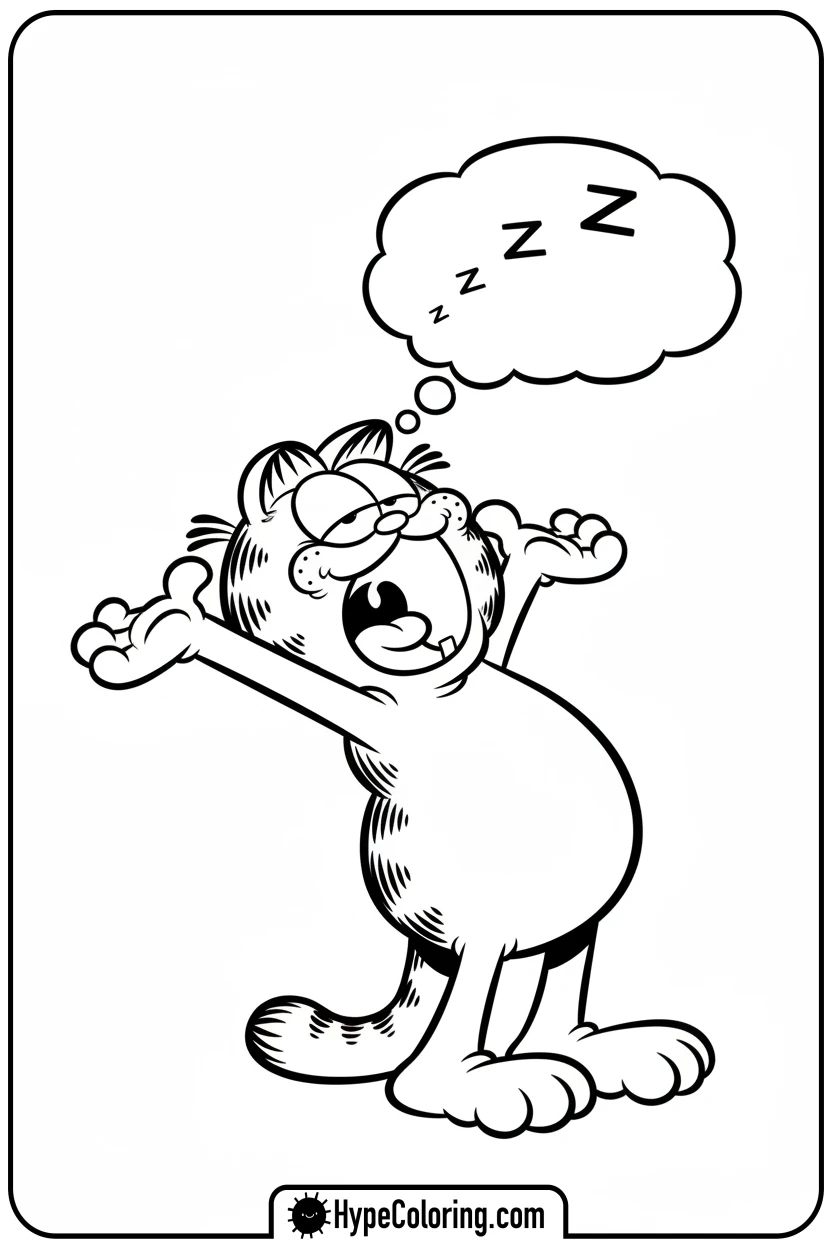 garfield-yawning-widely - coloring pages garfield