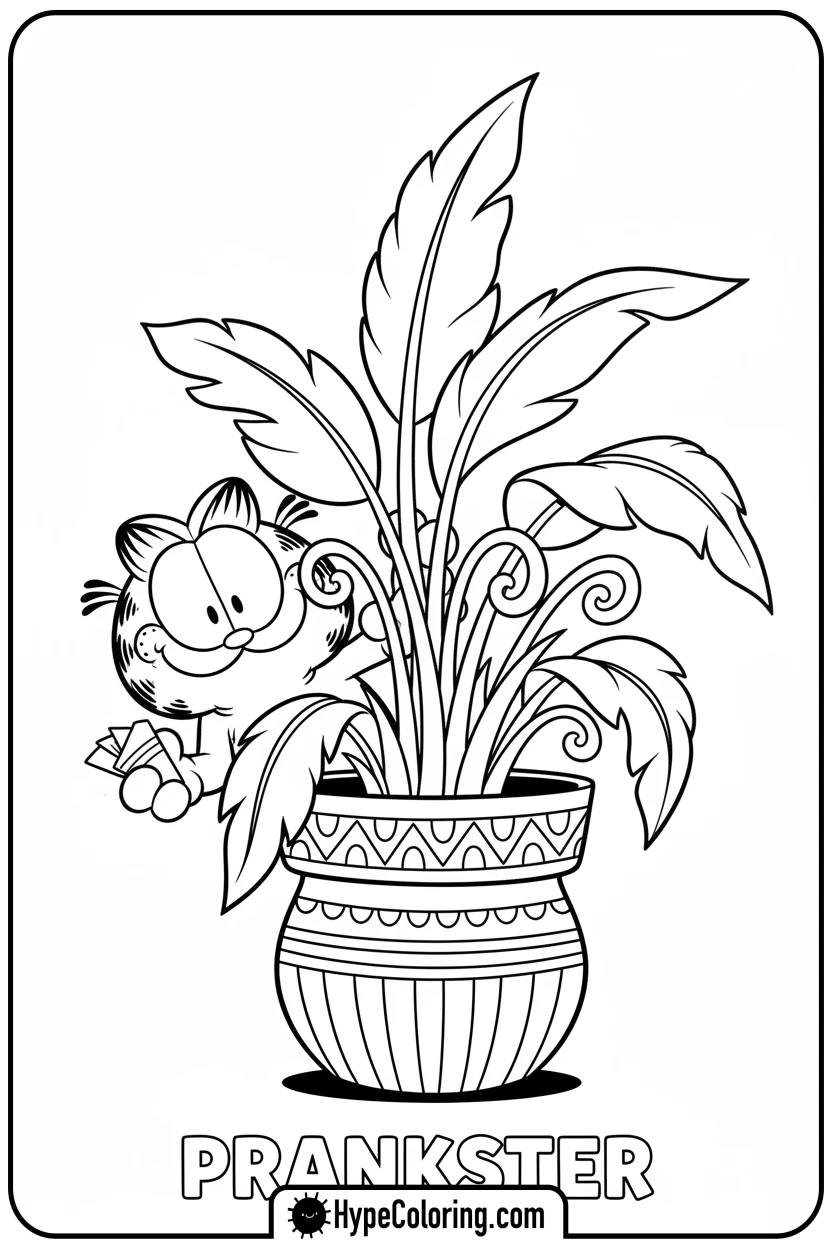 garfield-peeking-mischievously - coloring pages garfield