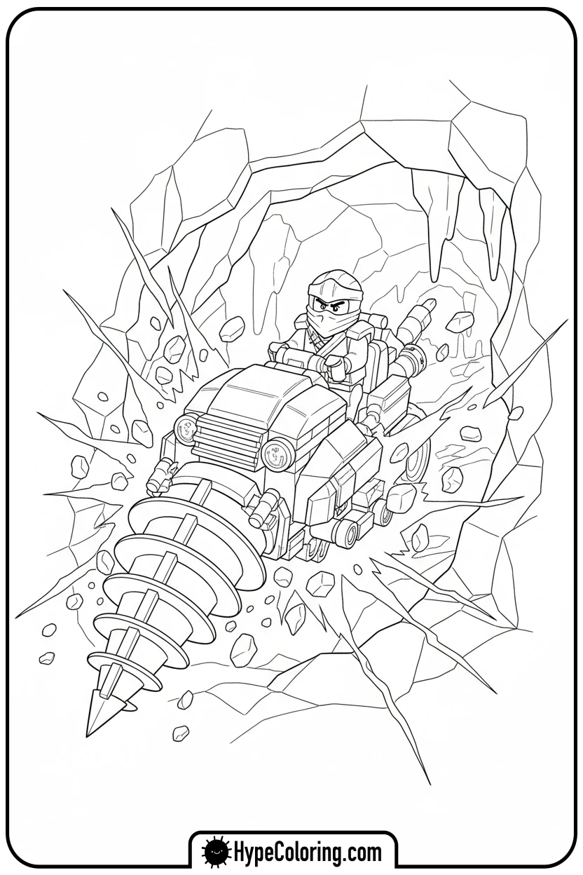 cole-in-earth-driller - lego ninjago coloring pages