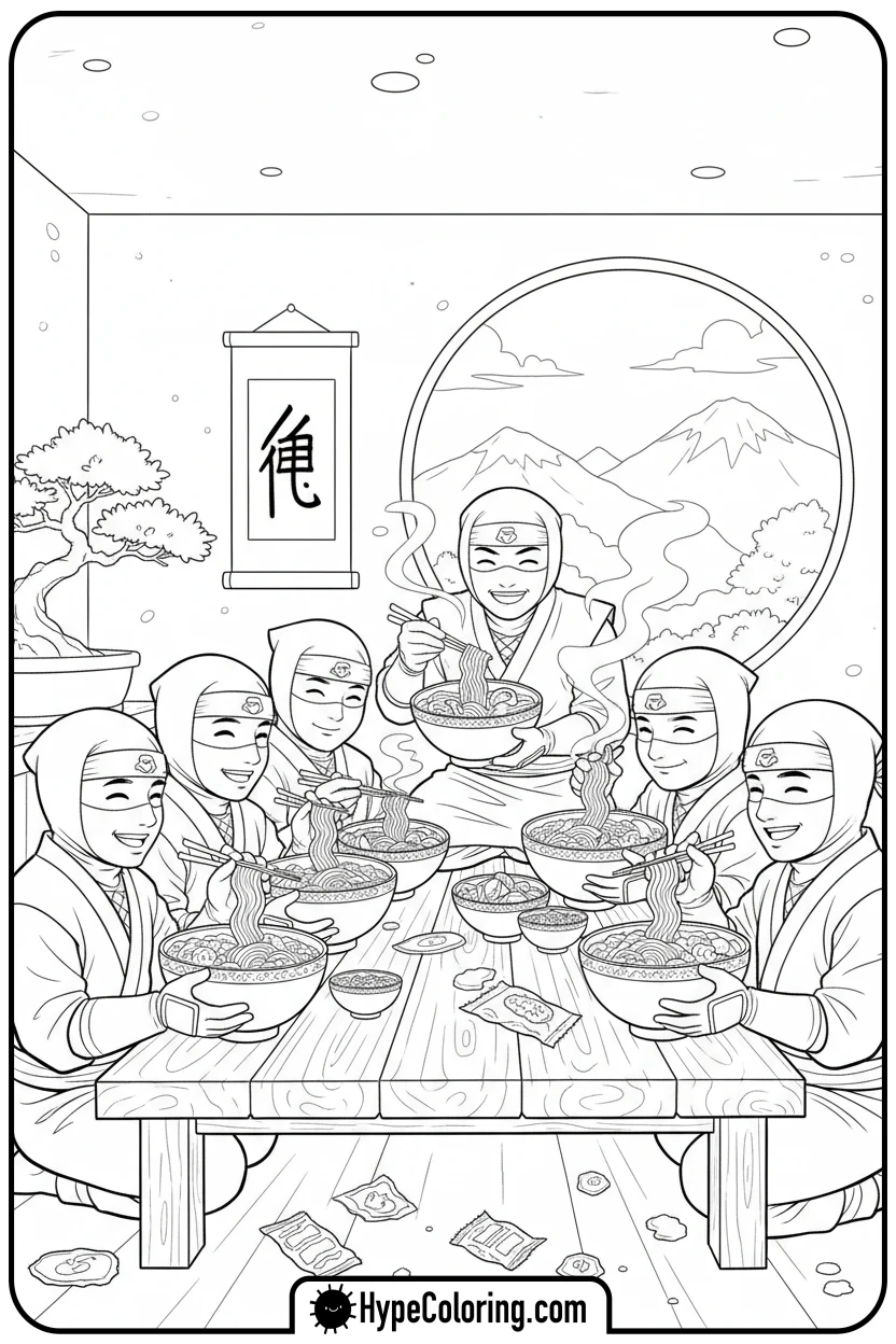 ninja-eating-ramen-noodles - lego ninjago coloring pages