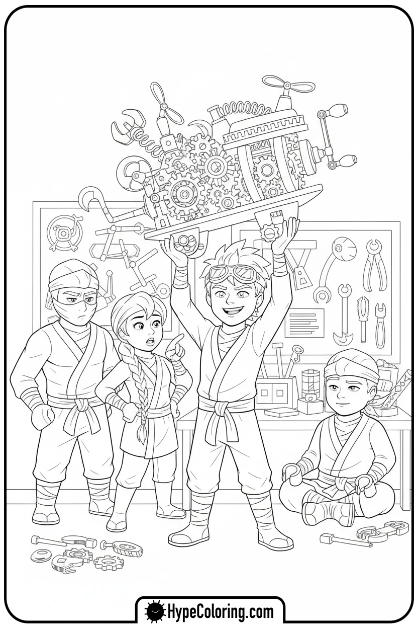 jay-showing-new-invention - lego ninjago coloring pages