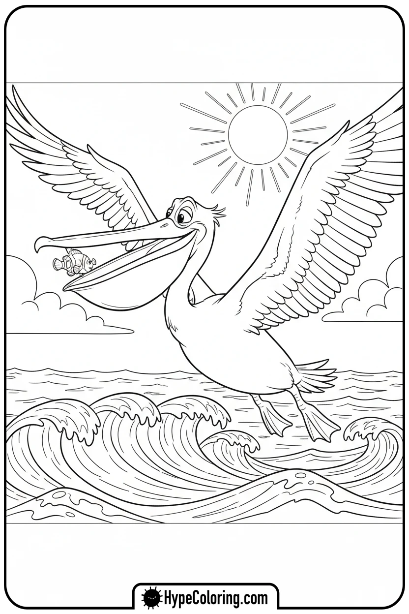 nigel-flying-with-nemo - finding nemo color pages