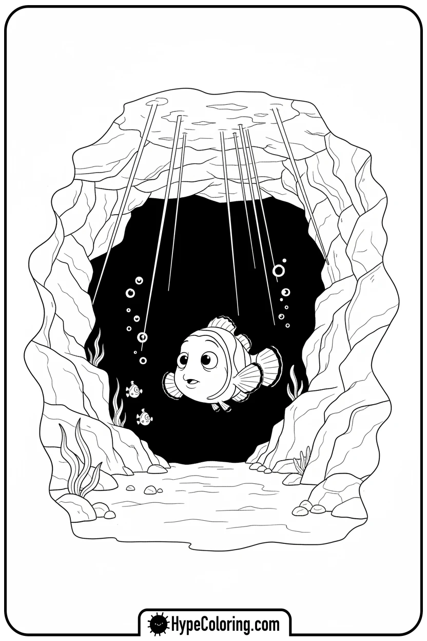nemo-in-a-dark-trench - finding nemo color pages