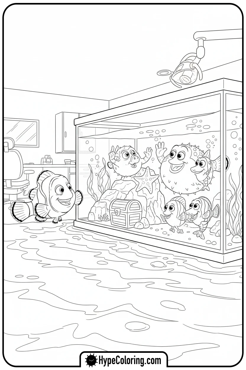 nemo-waving-goodbye - finding nemo color pages