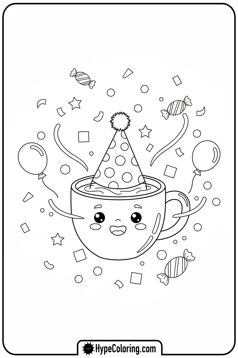 party-hot-chocolate-mug - hot chocolate coloring page
