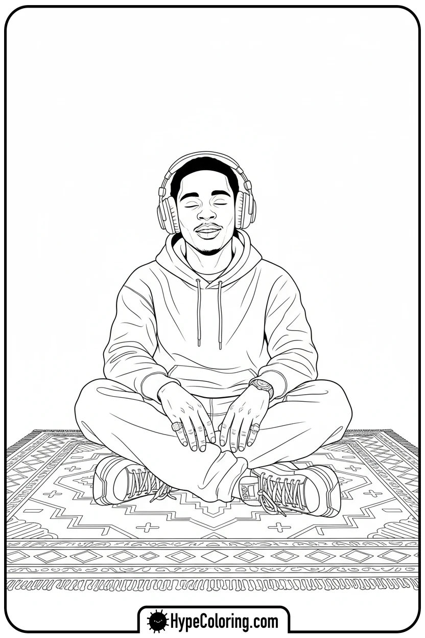 Click to download PDF juice-wrld-listening-to-music - juice wrld color page