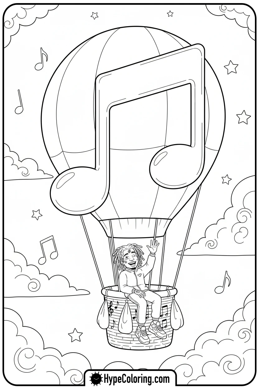 Click to download PDF juice-wrld-in-music-note-balloon - juice wrld color page