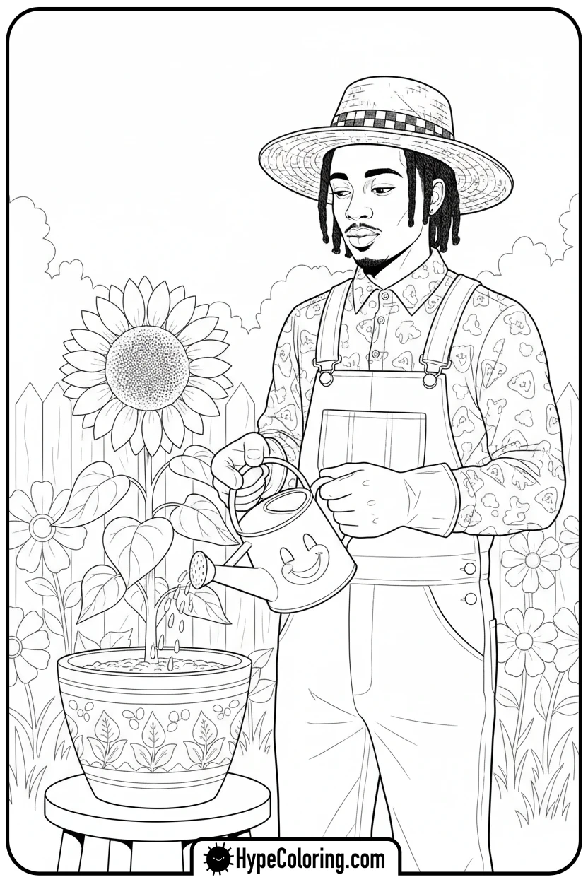 Click to download PDF juice-wrld-gardening-flowers - juice wrld color page