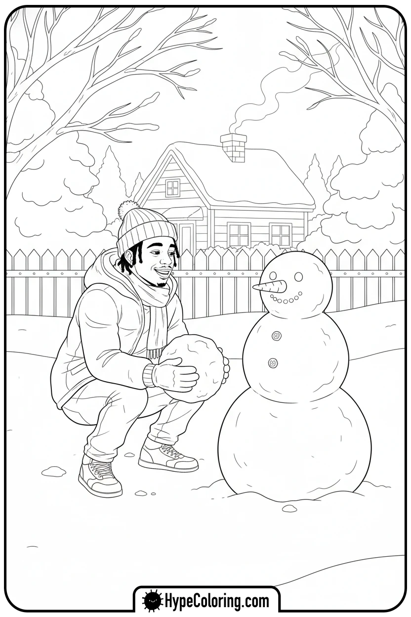 Click to download PDF juice-wrld-building-snowman - juice wrld color page