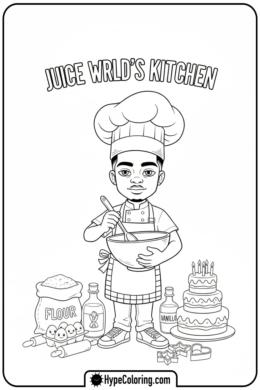 Click to download PDF juice-wrld-baking-as-a-chef - juice wrld color page