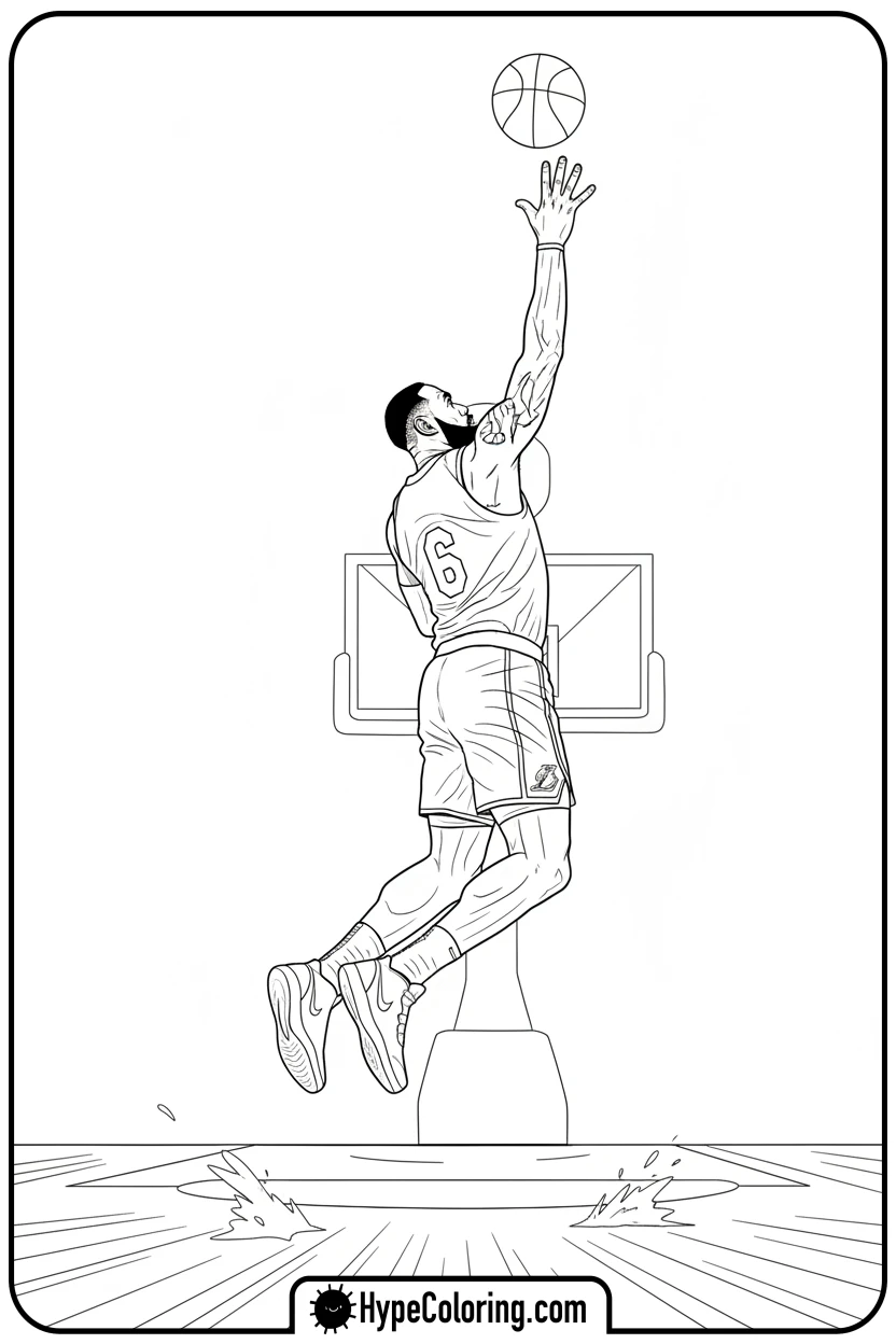 lebron-grabbing-a-rebound - lebron james coloring page