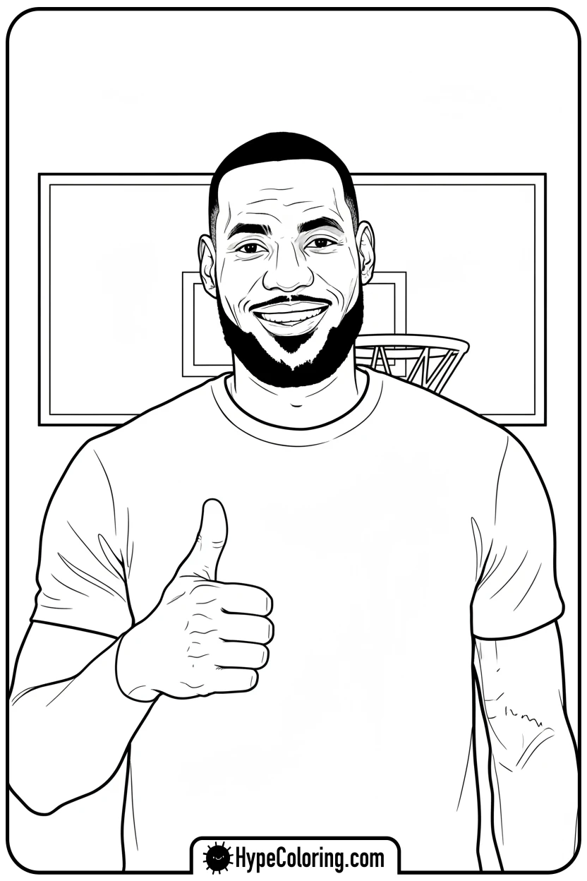 lebron-giving-thumbs-up - lebron james coloring page