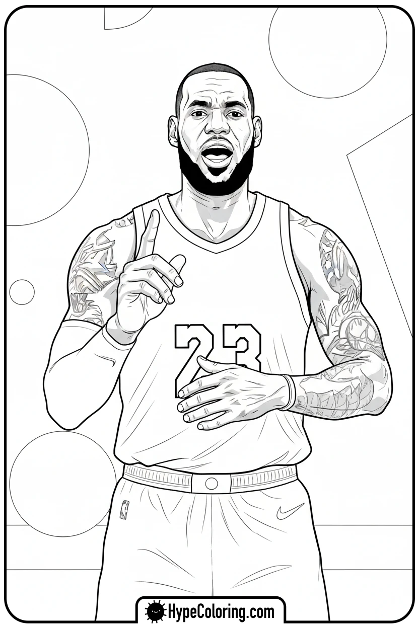 lebron-giving-a-motivational-talk - lebron james coloring page