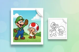 luigi-giving-a-happy-high-five - luigi mario coloring pages