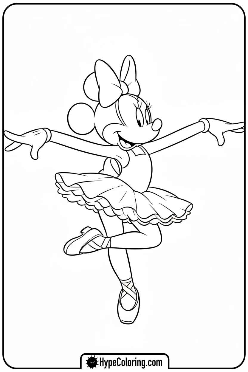 minnie-mouse-doing-ballet - minnie mouse printable coloring pages