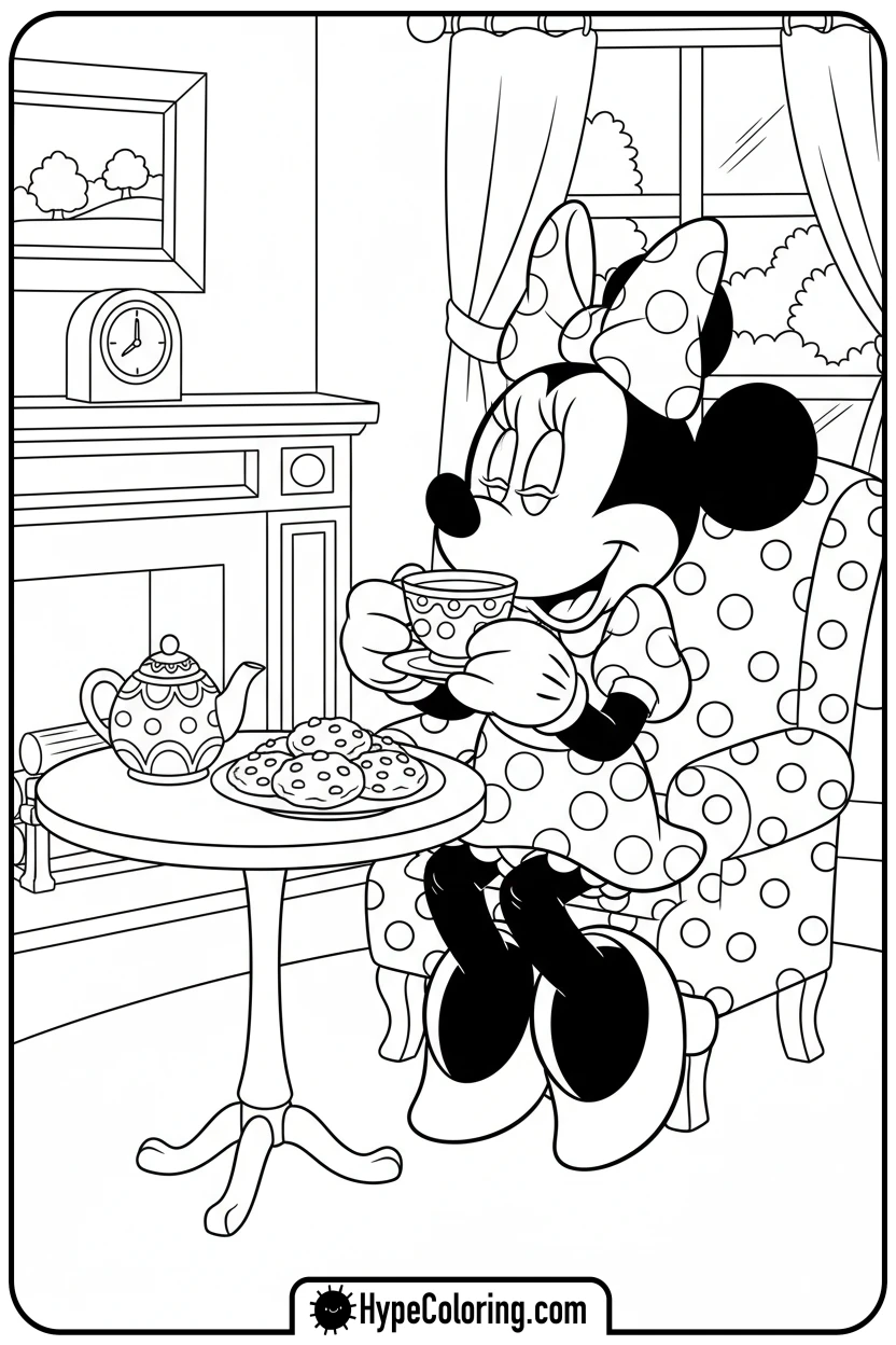 minnie-mouse-having-tea - minnie mouse printable coloring pages