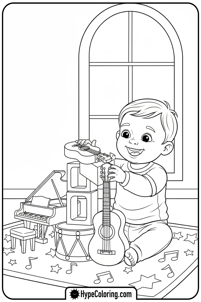 toddler-stacking-instrument-blocks - music coloring page