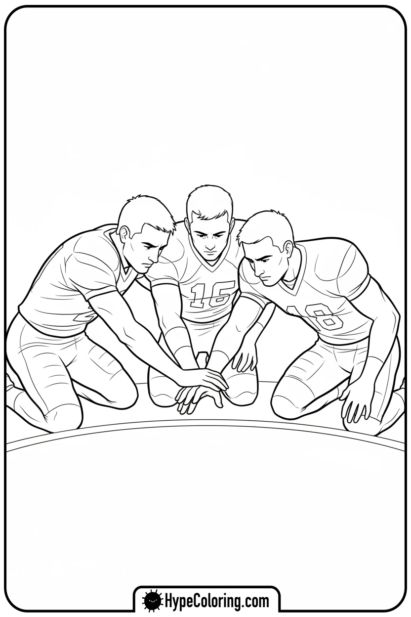 basketball-team-in-a-huddle - nba basketball coloring pages