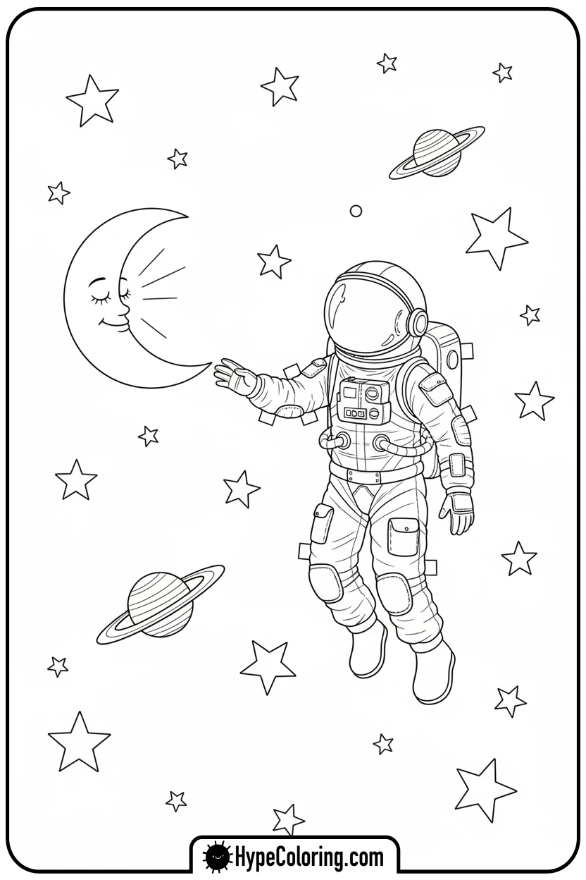astronaut-paper-doll-in-space - paper doll coloring pages