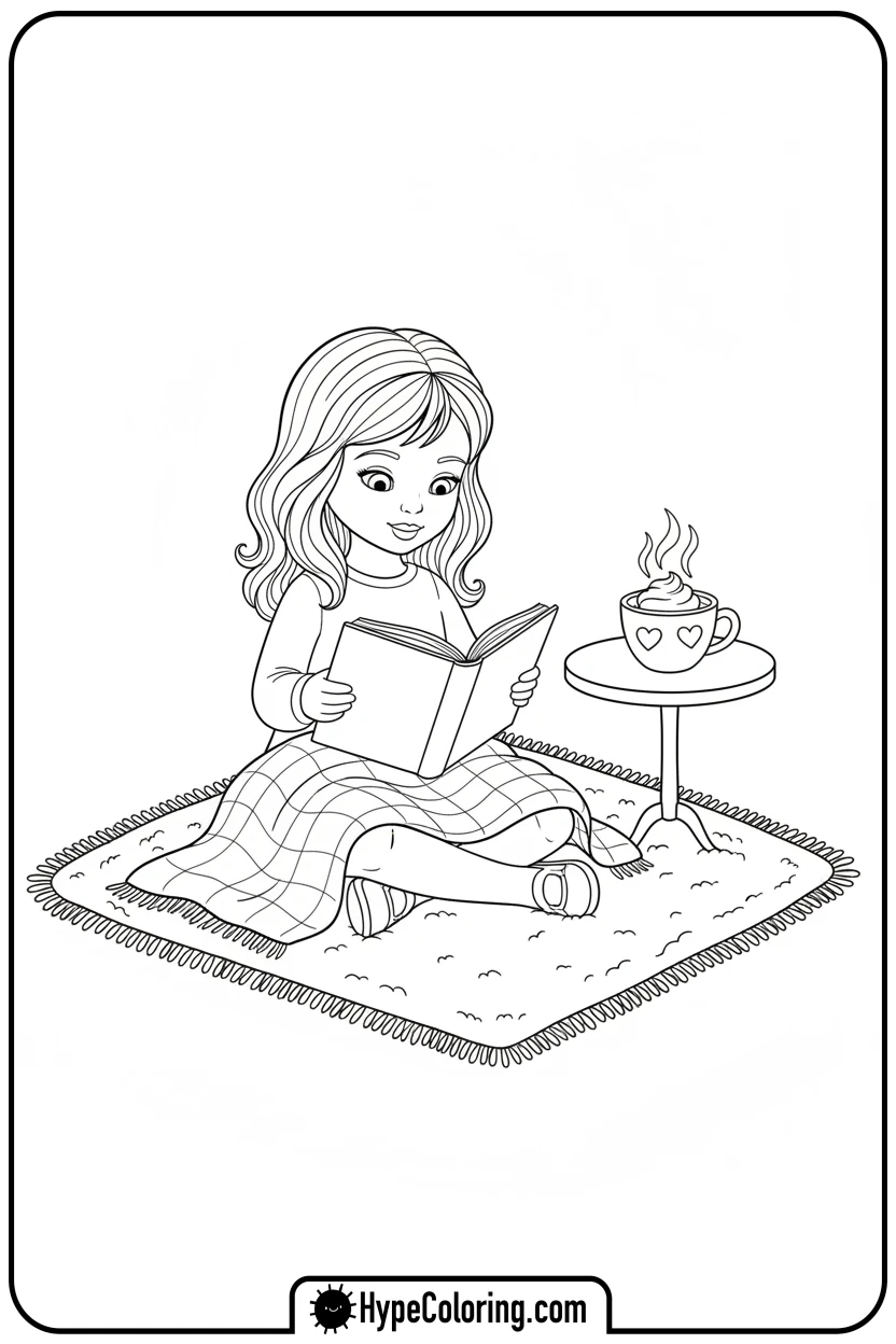 paper-doll-reading-book - paper doll coloring pages