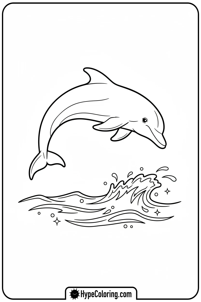 dolphin-performing-flip - dolphin coloring book pages