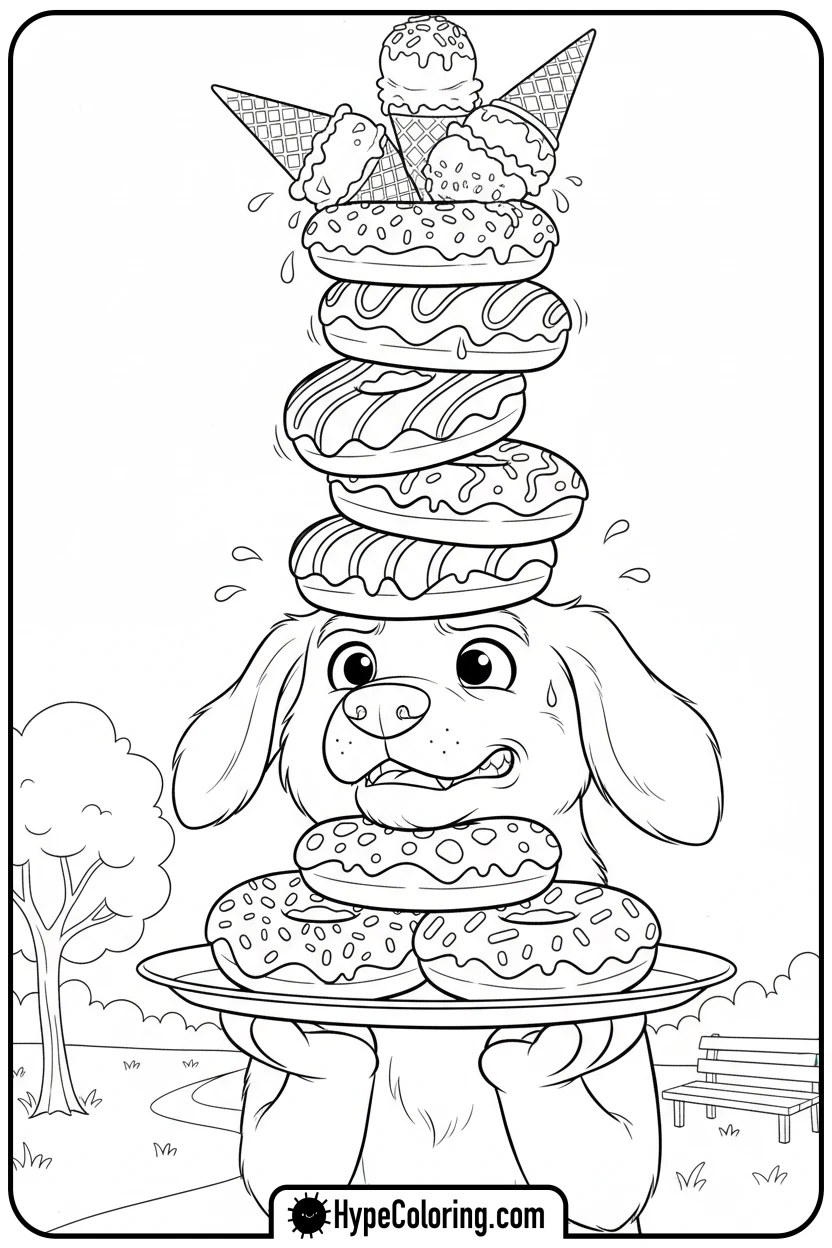 Click to download PDF buddy-balancing-treats - free printable super kitties coloring pages