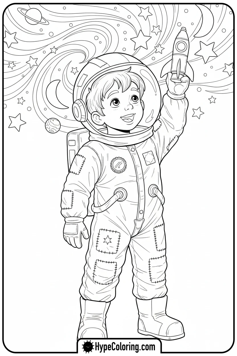 saja-boy-astronaut-adventure - saja boys coloring pages
